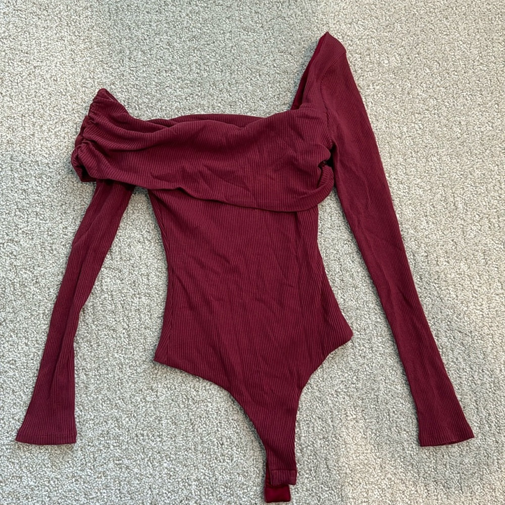 Lovers + Friends Burgundy Bodysuit